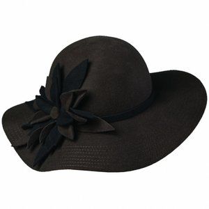 Callanan Wool Felt Floppy Hat with Flower